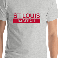 Thumbnail for Custom St Louis Baseball T-Shirt - Grey - Shirt Close-Up View