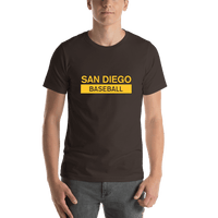 Thumbnail for Custom San Diego Baseball T-Shirt - Brown - Shirt View