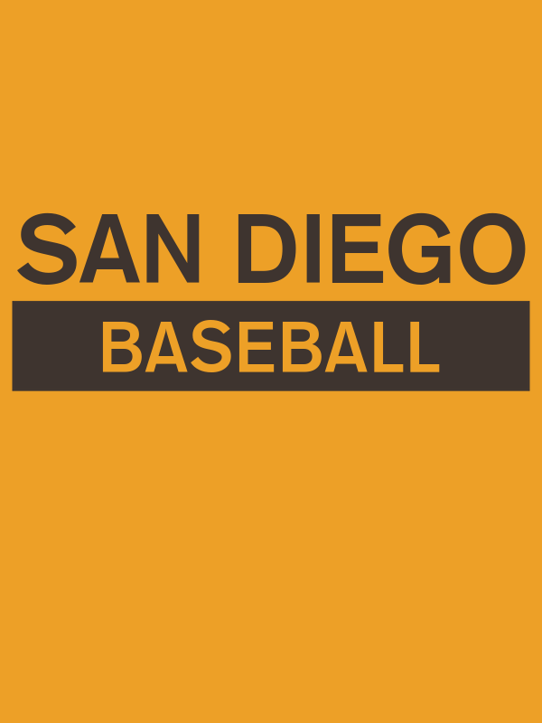 Custom San Diego Baseball T-Shirt - Mustard - Decorate View