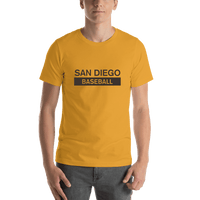 Thumbnail for Custom San Diego Baseball T-Shirt - Mustard - Shirt View