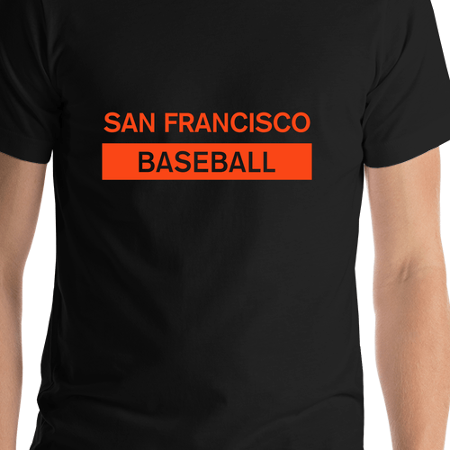 Custom San Francisco Baseball T-Shirt - Black - Shirt Close-Up View