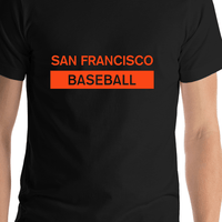 Thumbnail for Custom San Francisco Baseball T-Shirt - Black - Shirt Close-Up View