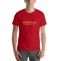 Thumbnail for Custom T-Shirt for your Website, Promote your Business with your Web Address and Slogan, Red Shirt - Shirt View