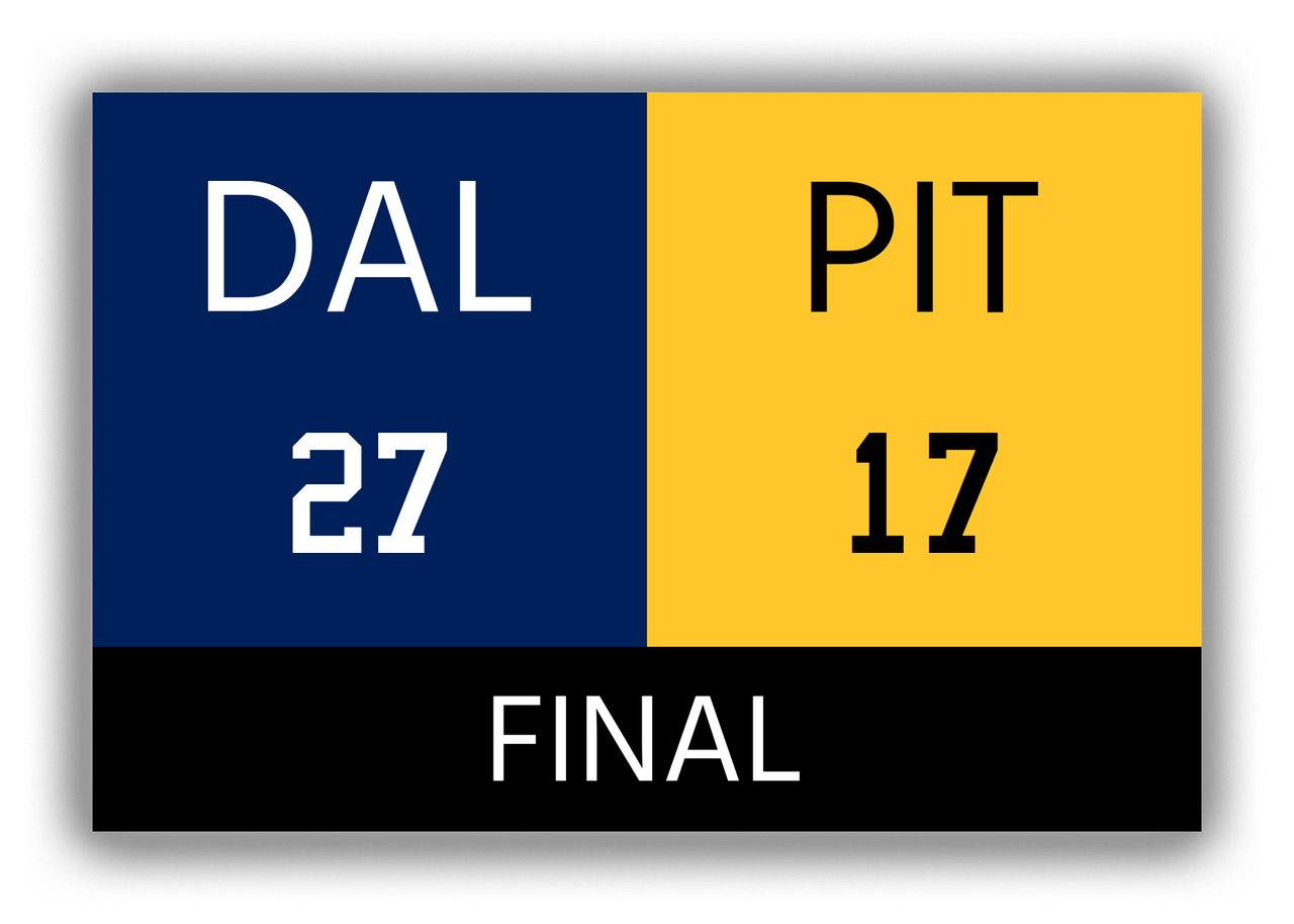 Dallas vs Pittsburgh Canvas Wrap & Photo Print - 1995 1996 Football Championship - Front View