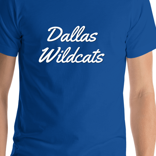 Personalized Dallas T-Shirt - Blue - Shirt Close-Up View