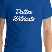 Thumbnail for Personalized Dallas T-Shirt - Blue - Shirt Close-Up View