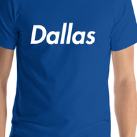 Thumbnail for Personalized Dallas T-Shirt - Blue - Shirt Close-Up View