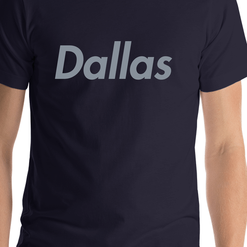 Personalized Dallas T-Shirt - Blue - Shirt Close-Up View