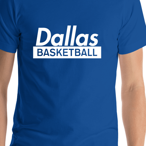 Dallas Basketball T-Shirt - Blue - Shirt Close-Up View