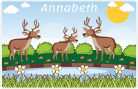 Thumbnail for Personalized Deer Placemat III - Deer Pond - Blue Background -  View