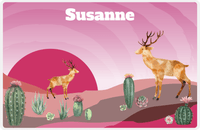 Thumbnail for Personalized Deer Placemat IV - Desert Deer - Pink Background -  View
