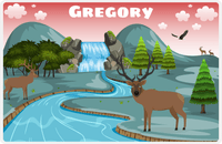 Thumbnail for Personalized Deer Placemat VI - River Valley - Red Background -  View