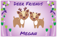 Thumbnail for Personalized Deer Placemat VII - Deer Friends - Purple Background -  View