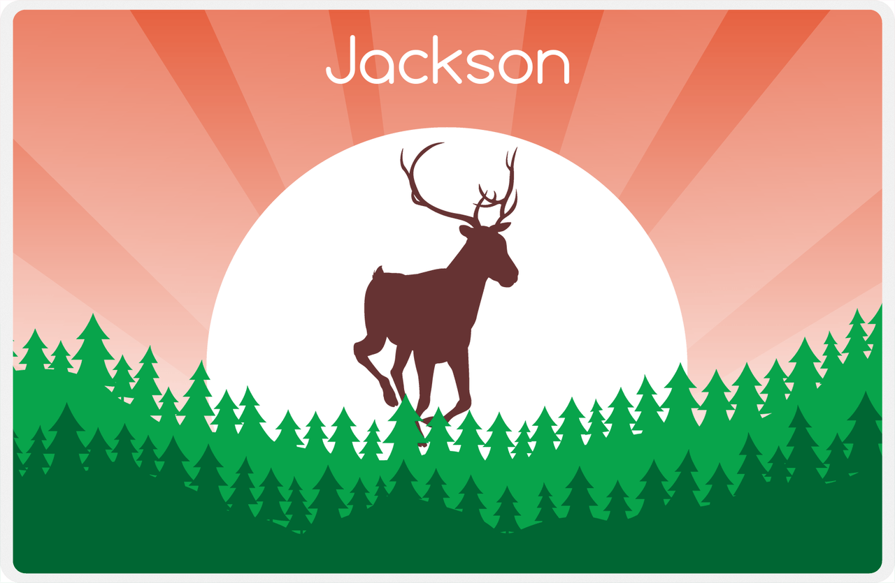 Personalized Deer Placemat VIII - Forest Silhouette -  View