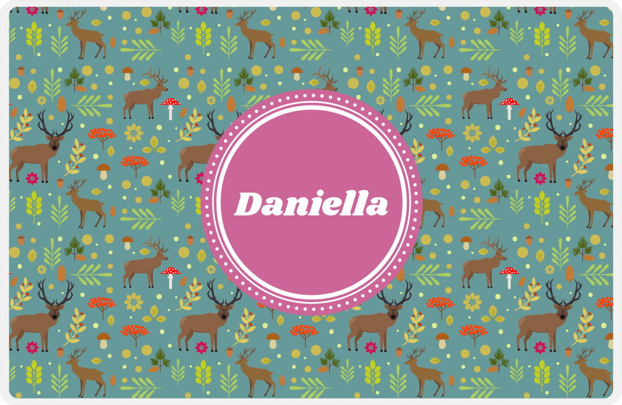 Personalized Deer Placemat X - Circle Nameplate -  View