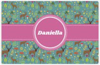 Thumbnail for Personalized Deer Placemat X - Circle Ribbon Nameplate -  View