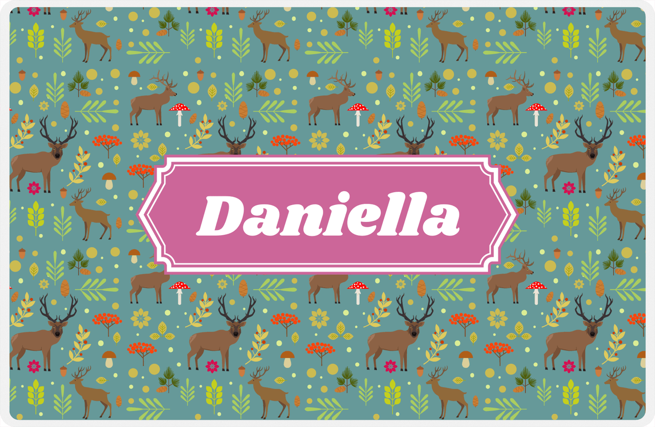 Personalized Deer Placemat X - Decorative Rectangle Nameplate -  View
