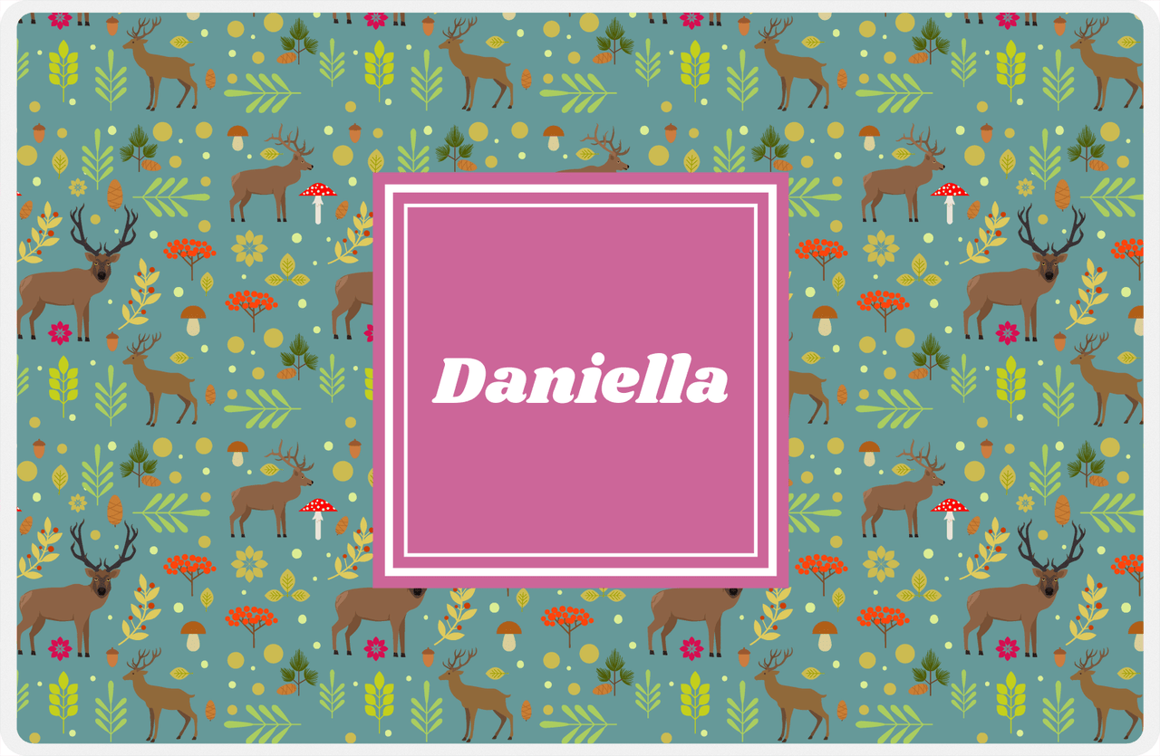 Personalized Deer Placemat X - Square Nameplate -  View
