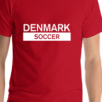Thumbnail for Denmark Soccer T-Shirt - Red - Shirt Close-Up View