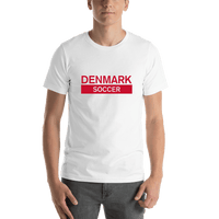 Thumbnail for Denmark Soccer T-Shirt - White - Shirt View