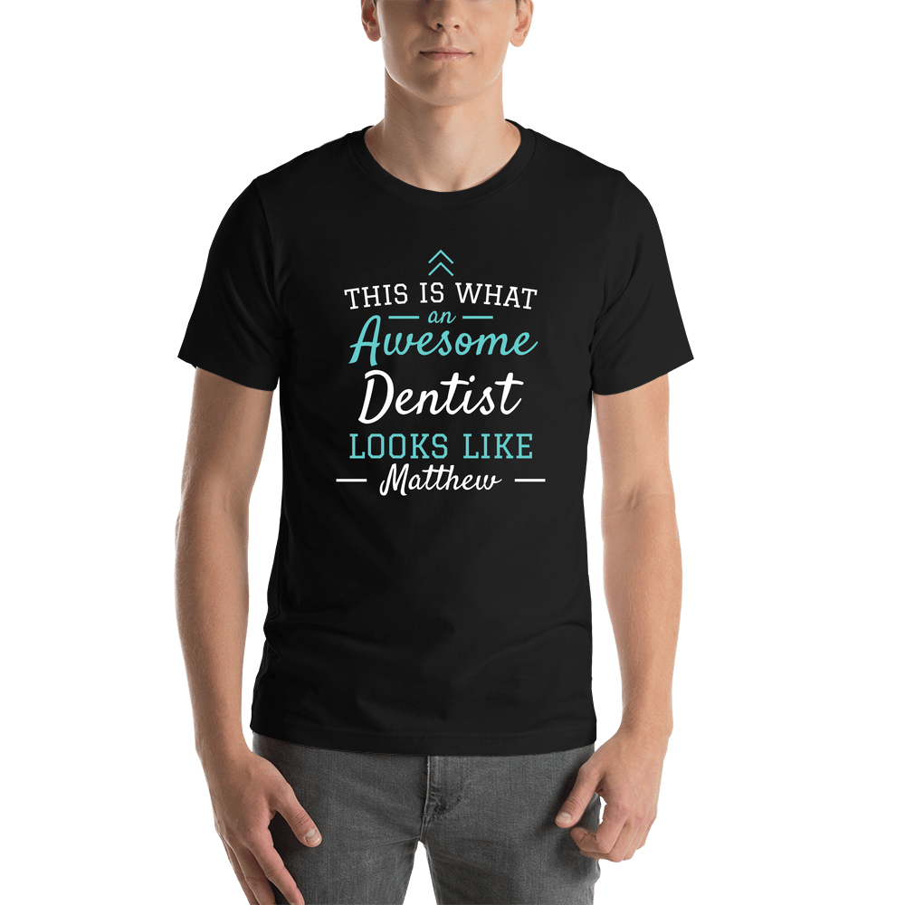 Personalized Dentist T-Shirt - Black - Shirt View