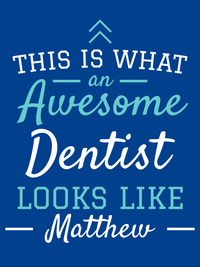 Thumbnail for Personalized Dentist T-Shirt - Blue - Decorate View
