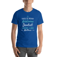 Thumbnail for Personalized Dentist T-Shirt - Blue - Shirt View