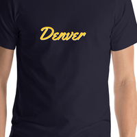 Thumbnail for Personalized Denver T-Shirt - Blue - Shirt Close-Up View