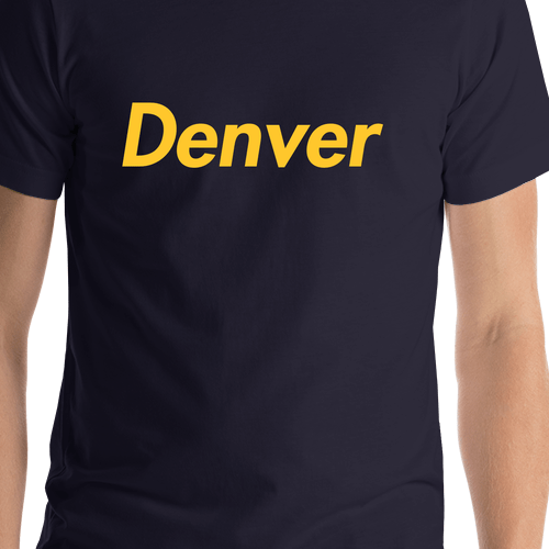 Personalized Denver T-Shirt - Blue - Shirt Close-Up View