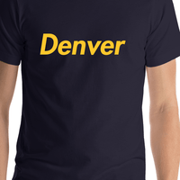 Thumbnail for Personalized Denver T-Shirt - Blue - Shirt Close-Up View