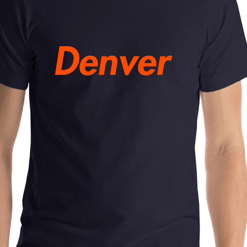 Personalized Denver T-Shirt - Blue - Shirt Close-Up View