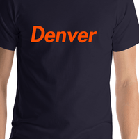 Thumbnail for Personalized Denver T-Shirt - Blue - Shirt Close-Up View