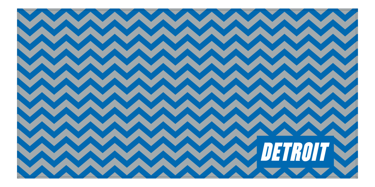 Personalized Detroit Chevron Beach Towel - Front View