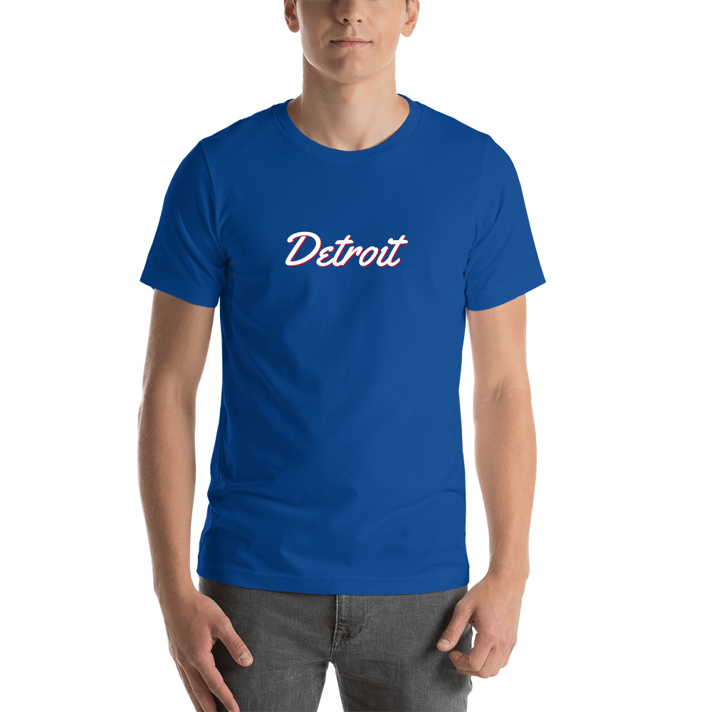 Personalized Detroit T-Shirt - Blue - Shirt View