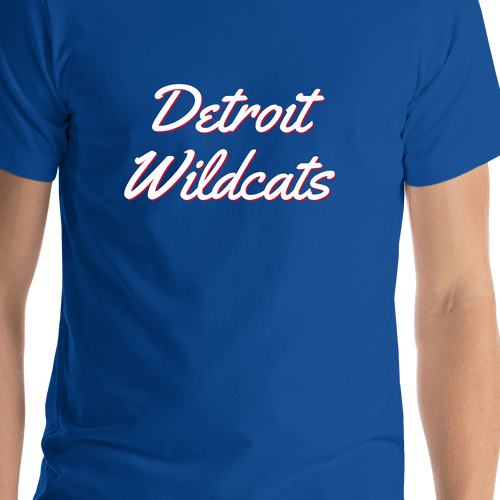 Personalized Detroit T-Shirt - Blue - Shirt Close-Up View