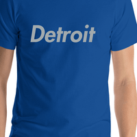 Thumbnail for Personalized Detroit T-Shirt - Blue - Shirt Close-Up View