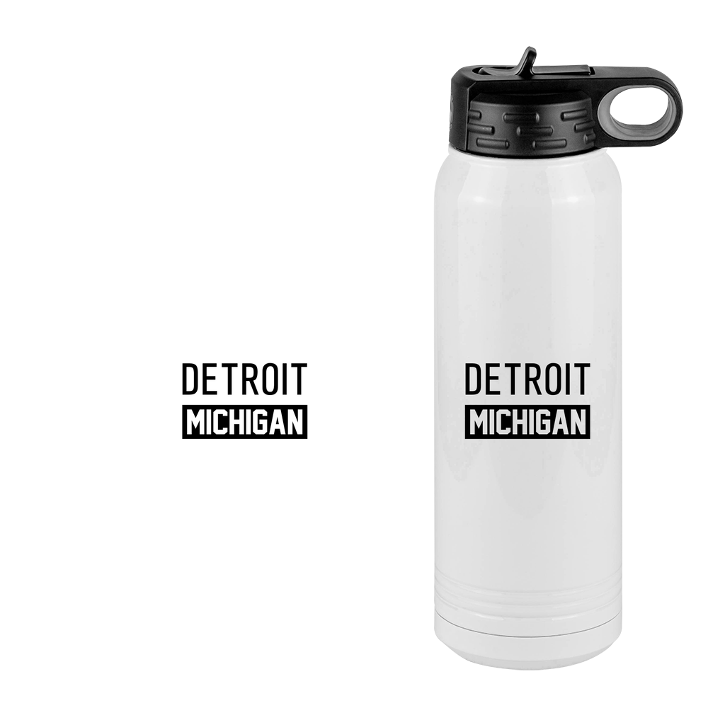 Personalized Detroit Michigan Water Bottle (30 oz) - Design View
