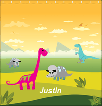 Thumbnail for Personalized Dinosaur Shower Curtain X - Green Background - Without Rock - Decorate View