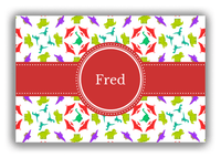 Thumbnail for Personalized Dinosaur Canvas Wrap & Photo Print VII - White with Circle Ribbon Nameplate - Front View