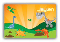 Thumbnail for Personalized Dinosaur Canvas Wrap & Photo Print IX - Green Grass - Front View