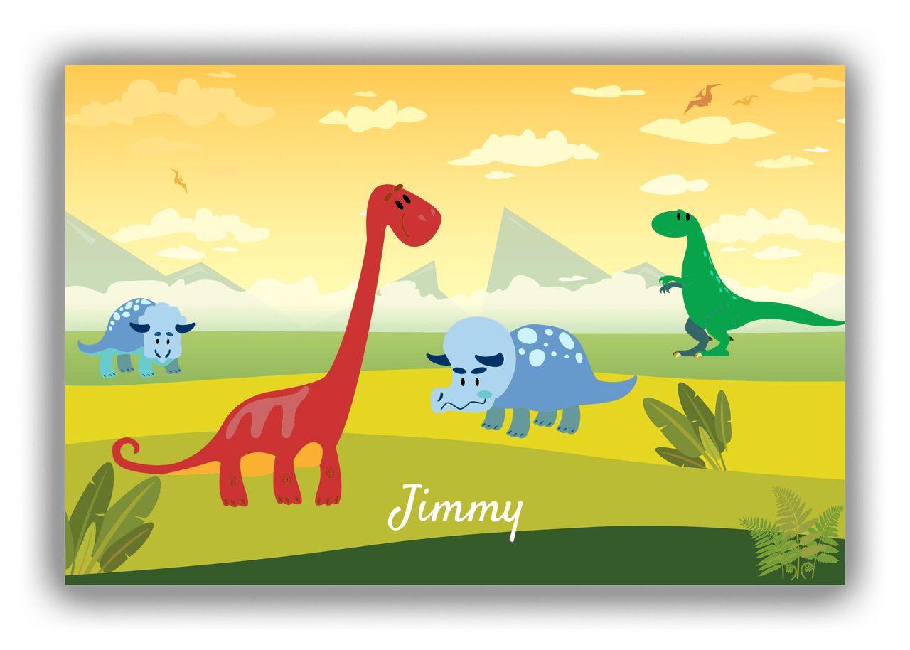 Personalized Dinosaur Canvas Wrap & Photo Print X - No Rock - Front View