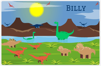 Thumbnail for Personalized Dinosaur Placemat - Dinosaur III - Glacier Sunny Background -  View