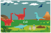Thumbnail for Personalized Dinosaur Placemat - Dinosaur IV - Patina Background -  View
