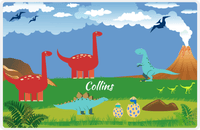 Thumbnail for Personalized Dinosaur Placemat - Dinosaur IV - Glacier Smokey Background -  View