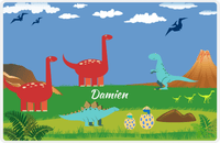 Thumbnail for Personalized Dinosaur Placemat - Dinosaur IV - Glacier Background -  View