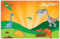 Thumbnail for Personalized Dinosaur Placemat - Dinosaur IX - Green Grass without Volcano -  View