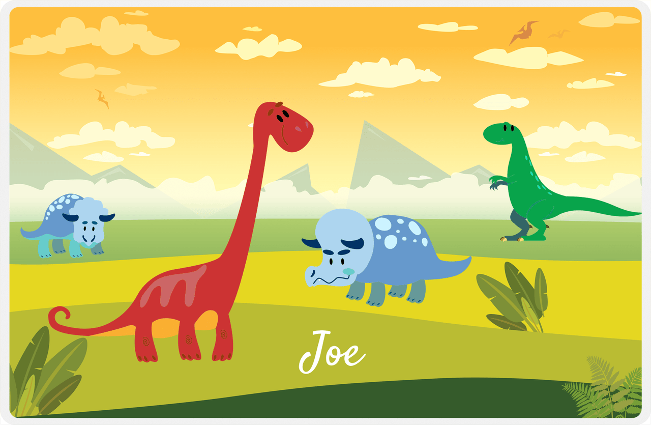 Personalized Dinosaur Placemat - Dinosaur X - No Rock -  View