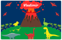 Thumbnail for Personalized Dinosaur Placemat - Dinosaur II - Navy Background -  View