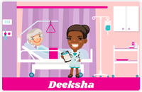 Thumbnail for Personalized Doctors & Nurses Placemat III - Bedside Manner - Black Girl II -  View