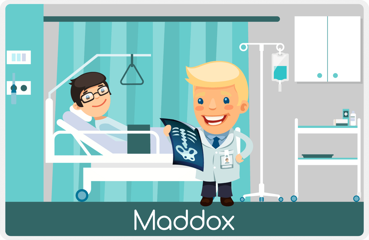 Personalized Doctors & Nurses Placemat IV - Bedside Manner - Blond Boy -  View